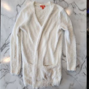 Fuzzy White Cardigan